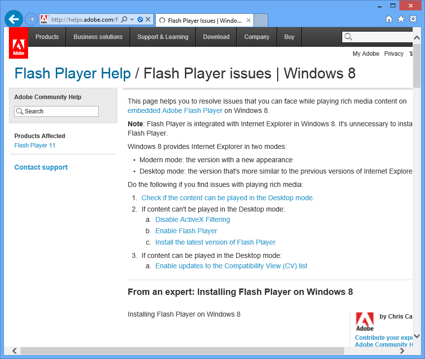 Adobe flash player 11
