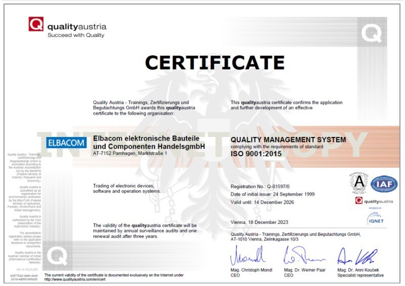 Certifikát ISO 9001