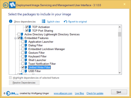 DISMUI Screenshot für Windows Embedded 8.1