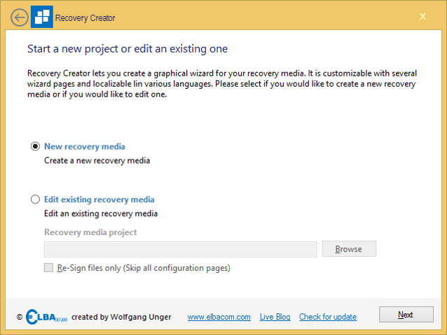 Recovery Creator Screenshot