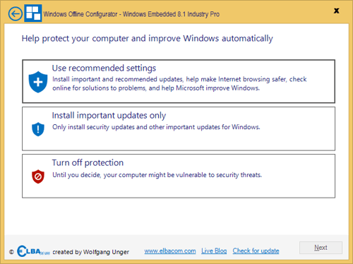 Windows Offline Configurator Screenshot